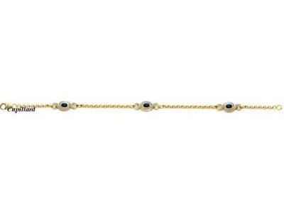 Bracelet Jaseron Trilogie Saphir Or Jaune 750 Rhodié - 841S - Réf. 841S