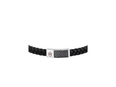 Bracelet Maserati en Acier Et Cuir Recyclé, Trident Rose - JM424AVE26 - Réf. JM424AVE26 