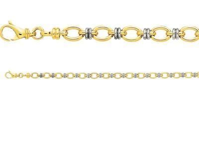 Bracelet Or Bicolore 750 Mailles Ovales Masviel 2145.1G - Réf. 2145.1G