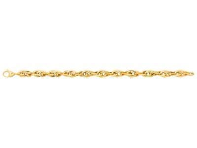 Bracelet Or Jaune 750 Maille Forçat Double 7,50 mm - 19 cm - Réf. A94013