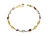 Bracelet Pierres Fines Multicolores Or Jaune 750 - 11463 - Réf. 11463