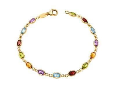 Bracelet Pierres Fines Multicolores Or Jaune 750 - 11463 - Réf. 11463