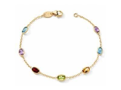 Bracelet Pierres Fines Multicolores Or Jaune 750 - 11756 - Réf. 11756