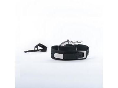 Bracelet Silicone Bleu Fermoir En Acier Noir - Réf. BNAN