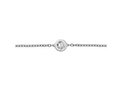 Bracelet Solitaire Diamant Clos 0.08 Carat Or Gris 750 - 52283 - Réf. 52283-DG-DT-H04-8