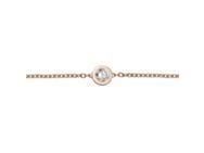 Bracelet Solitaire Diamant Clos 0.08 Carat Or Rose 750 - Réf. 52283-DX-DT-H04-8