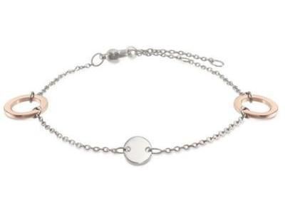 Bracelet Titane Anneaux Plaqué-Or Rose Boccia 03030-02 - Réf. 03030 02