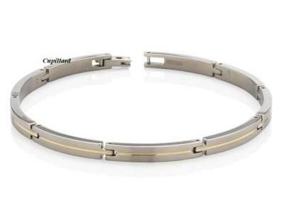 Bracelet Titane Filet Plaqué Or Boccia 03017-02 - Réf. 03017 02