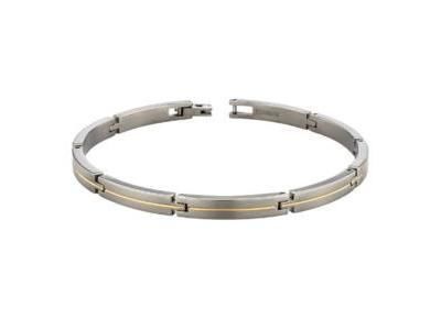 Bracelet Titane Filet Plaqué Or Boccia 03017-02 - Réf. 03017 02