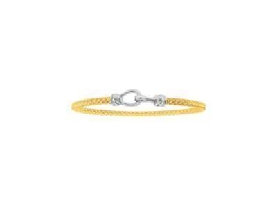 Bracelet Tressé Valenzi Argent Plaqué Or Jaune - TRBABYHOOKYW - Réf. TRBABYHOOKYW