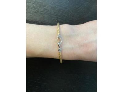Bracelet Tressé Valenzi Argent Plaqué Or Jaune - TRBABYHOOKYW - Réf. TRBABYHOOKYW
