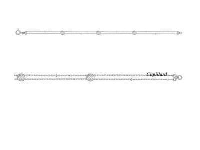 Bracelet Trilogie Diamant 0.19 Carat Or Gris 750  - Réf. PH602GB4