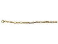Bracelet Valenzi Ovale Argent 925 Doré et Zirconium - FA242-B - Réf. FA242-B