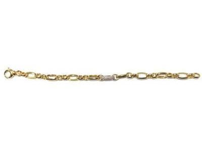 Bracelet Valenzi Ovale Argent 925 Doré et Zirconium - FA242-B - Réf. FA242-B