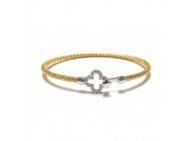 Bracelet Valenzi Tressé Argent 925 Doré Trèfle Zirconium - TR39105YW - Réf. TR39105YW