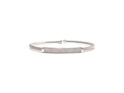 Bracelet Valenzi Tressé Argent 925 Rhodié Et Zirconium - TR3955W - Réf. TR3955W