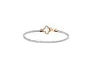 Bracelet Valenzi Tressé Argent 925 Rose Trèfle Zirconium - TR39105WP - Réf. TR39105WP