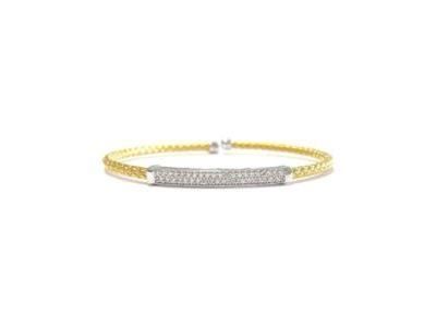 Bracelet Valenzi Tressé Argent 925 Vermeil Et Zirconium - TR3955YW - Réf. TR3955YW