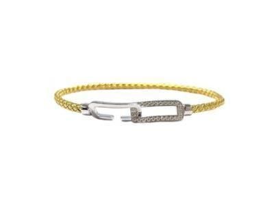 Bracelet Valenzi Tressé et Entrelacé Argent Plaqué Or Jaune - TR39265YW - Réf. TR39265YW