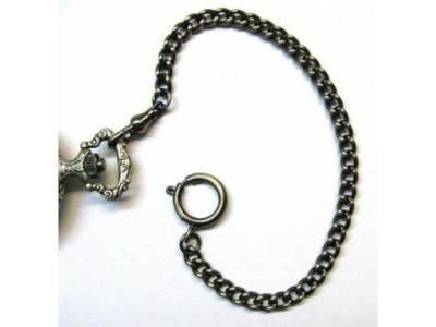 Chaine giletière en métal argenté pour montre de poche - Réf. GILMARGT