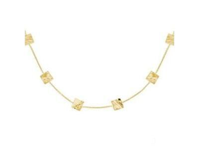 Collier 7 Pastilles Carrées Froissées Or Jaune 375 Scarlett Ballet BN2044CNJ42 - Réf. BN2044CNJ42