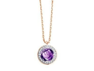 Collier Améthyste Diamant Or Rose 750 CN28756DPRAM - Réf. CN28756DPRAM