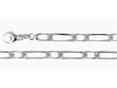 Collier Argent Rhodié 4 mm Maille Alternée 1/1 - 301266C - Réf. 301266C