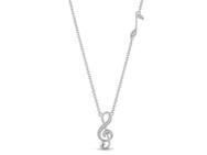 Collier Clé de Sol Argent 925 Rhodié et Zirconium - C2595 - Réf. C2595