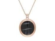 Collier Clozeau Mikado Or Rose 750 Résine Grise Diamant - C1R616RGRDI - Réf. C1R616RGRDI