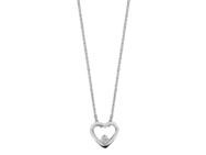 Collier coeur argent rhodié 925 serti d'un zircon 036766 - Réf. 036766