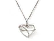 Collier Coeur Argent Rhodié C3039 - Réf. C3039