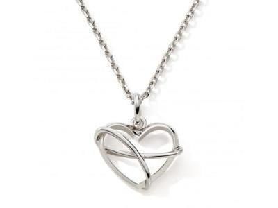 Collier Coeur Argent Rhodié C3039 - Réf. C3039