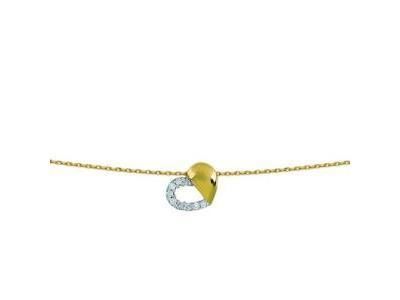 Collier Cœur Bicolore Ajouré Diamants Or 750/1000 - A49119 - Réf. A49119