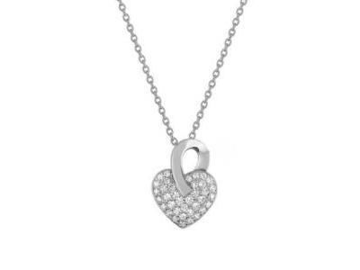 Collier Coeur Diamant 0.50 Ct or Gris 750 - 3.6048.21 - Réf. 3.6048.21
