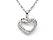 Collier Coeur Entrelacé Argent 925 Zircon - Réf. C2264