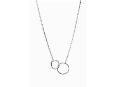 Collier deux cercles argent 925 rhodié - 332072 - Réf. 332072