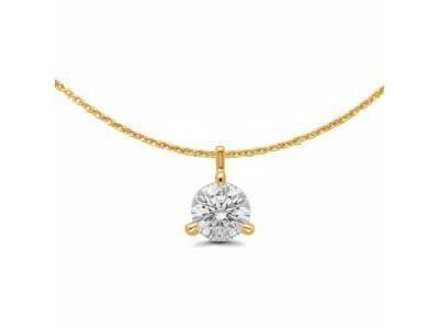 Collier Diamant 3 Griffes 0.20 Carat H-SI Or Jaune 750/1000 - AHND2226.20J DP OJ - Réf. AHND2226.20J DP OJ