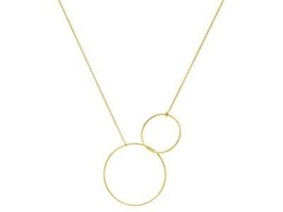 Collier double cercles enlacés or jaune 750/1000 - B91014 - Réf. B91014