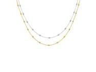 Collier Double Fil Valenzi en Argent Bicolore- FA1835-C RH+YEL - Réf. FA1835-C RH+YEL