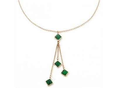 Collier en Or Jaune 750/1000 Malachite Verte - 11871 - Réf. 11871