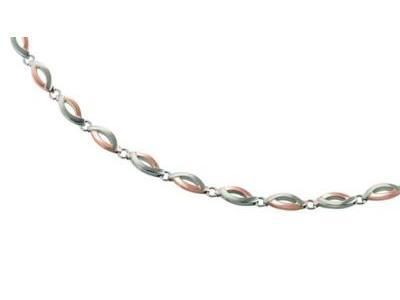 Collier Femme Boccia Titane Mat et Poli Plaqué Or Rose 0876-03 - Réf. 0876 03