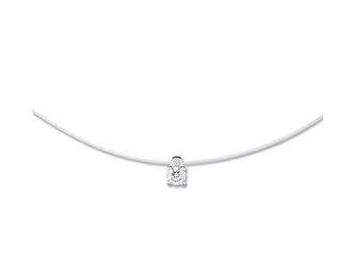 Collier fil nylon solitaire diamant 0.15 carats or gris 750/1000 - QN512GB4 - Réf. QN512GB4