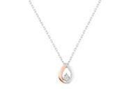 Collier Goutte Diamant Pastillé 0.01 Carat Or Gris et Rose 750/1000 - QZ519KB4 - Réf. QZ519KB4