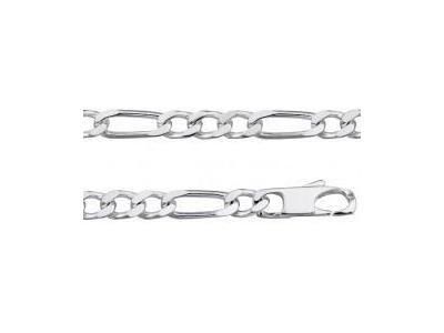 Collier Homme Alterné 1/3 mm Argent Rhodié 6 mm - 301217C - Réf. 301217C