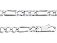 Collier Homme Alterné 1/3 mm Argent Rhodié 6 mm - 301217C - Réf. 301217C