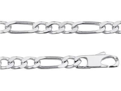 Collier Homme Alterné 1/3 mm Argent Rhodié 6 mm - 301217C - Réf. 301217C