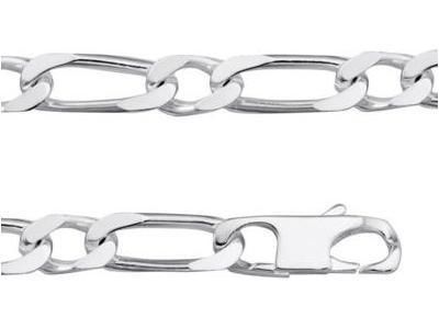 Collier Homme Argent Figaro Alternée 1/1 - 8.00 mm - 81112401280 - Réf. 81112401280