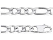 Collier Homme Argent Rhodié Figaro 7 mm Alterné 1/3 - 301218C - Réf. 301218C