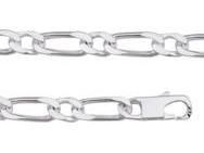 Collier Homme Argent Rhodié Figaro 7 mm Alternée 1/1 - 301269C - Réf. 301269C