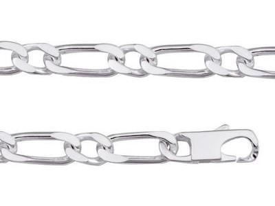 Collier Homme Argent Rhodié Figaro 7 mm Alternée 1/1 - 301269C - Réf. 301269C